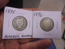 1895 & 1896 Silver Barber Quarters