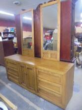 9 Drawer MCM Dresser w/ 2 Mirrors