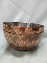 Antique Copper finish mixing bowl 9.4in quantity 2