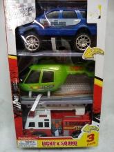 Emergency vehicle city pack lights and sound toys