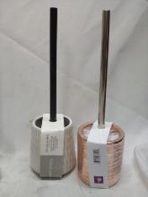 Pair of Decorative Toilet Brush Holder Sets- Tags Say $10Ea.