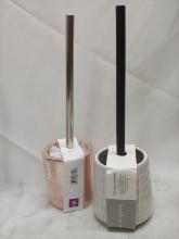 Pair of Decorative Toilet Brush Holder Sets- Tags Say $10Ea.