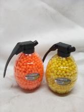 2 Bottles of OMEGA 0.12G 6mm 1600RDS BB’s- Neon Orange, Basic Yellow