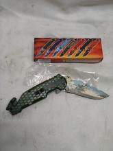 ARMY Print Decorative Stainless Steel Blade Pocket Knife