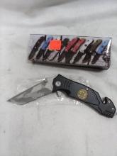 MARINE Print Decorative Stainless Steel Blade Pocket Knife