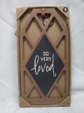 9.5”x18.5”x0.75” Shaped Plaque w/ Lift and Metal Ring Hanger- Tag Says $8