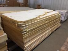 24 SHEETS OF 4' x 8' INSULATION IN ASSORTED WIDTHS-- ROUGH ON THE EDGES