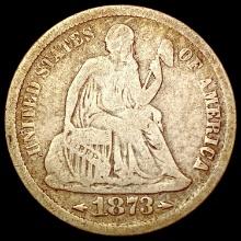 1873-S Arrows Seated Liberty Dime NICELY CIRCULATED