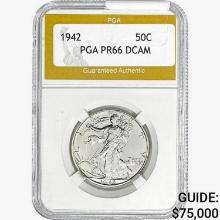 1942 Walking Liberty Half Dollar PGA PR66 DCAM