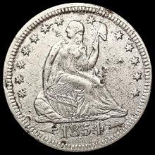 1854 Arrows Seated Liberty Quarter CLOSELY UNCIRCULATED