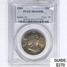 1960 Franklin Half Dollar PCGS MS65 FBL