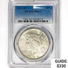 1923-D Silver Peace Dollar PCGS MS61