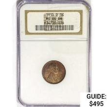 1915-D Wheat Cent NGC MS64 BN