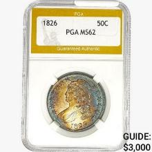 1826 Capped Bust Half Dollar PGA MS62