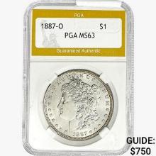 1887-O Morgan Silver Dollar PGA MS63