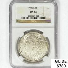 1921-S Mercury Silver Dollar NGC MS64