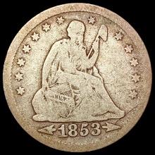 1853 Arrows Rays Seated Liberty Quarter NICELY CIRCULATED