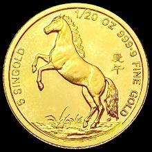 1990 Singapore 1/20oz Gold Coin UNCIRCULATED