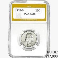 1932-D Washington Silver Quarter PGA MS65