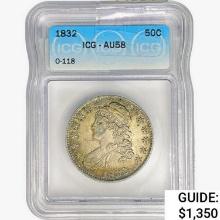 1832 Capped Bust Half Dollar ICG AU58 O-118