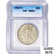 1935-D Walking Liberty Half Dollar ICG MS62