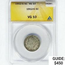 1912-S Liberty Victory Nickel ANACS VG10