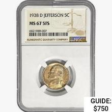 1938-D Jefferson Nickel NGC MS67 5FS