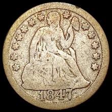 1847 Seated Liberty Dime NICELY CIRCULATED