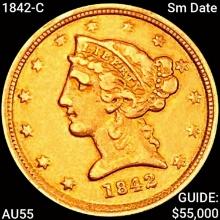 1842-C Sm Date $5 Gold Half Eagle HIGH GRADE