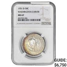 1951-D Washington Carver Half Dollar NGC MS67