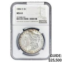 1884-S Morgan Silver Dollar NGC MS61