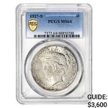 1927-S Silver Peace Dollar PCGS MS64