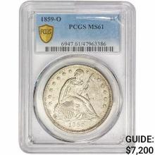 1859-O Seated Liberty Dollar PCGS MS61