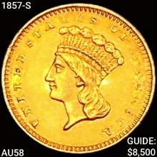 1857-S Rare Gold Dollar CHOICE AU