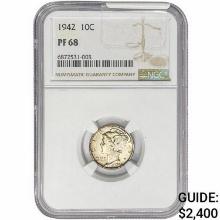 1942 Mercury Silver Dime NGC PF68