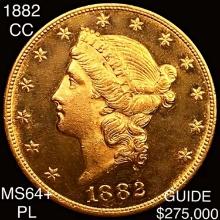 1882-CC $20 Gold Double Eagle CHOICE BU+ PL