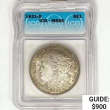 1921-D Morgan Silver Dollar ICG MS65