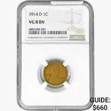 1914-D Wheat Cent NGC VG8 BN