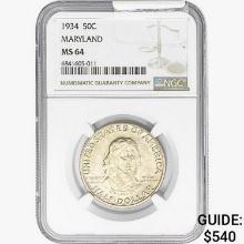 1934 Maryland Half Dollar NGC MS64