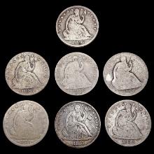 1856-1873 Varied Date Seated Liberty Half Dollars [7 Coins] HIGH GRADE