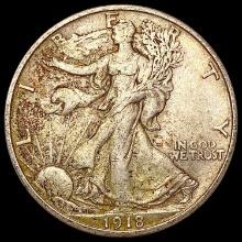 1918-S Walking Liberty Half Dollar NEARLY UNCIRCULATED