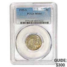 1935-S Buffalo Nickel PCGS MS64