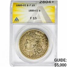 1889-CC Morgan Silver Dollar ANACS F15