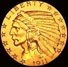 1911 $5 Gold Half Eagle