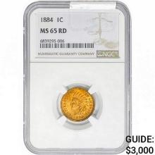 1884 Indian Head Cent NGC MS65 RD