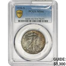 1936-S Walking Liberty Half Dollar PCGS MS66