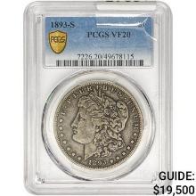 1893-S Morgan Silver Dollar PCGS VF20