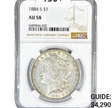 1884-S Morgan Silver Dollar NGC AU58