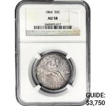 1864 Kennedy Half Dollar NGC AU58