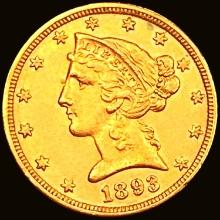 1893-O $5 Gold Half Eagle